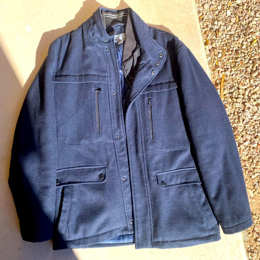 Michael Kors Dark Blue Wool Winter Jacket Men’s Size Medium